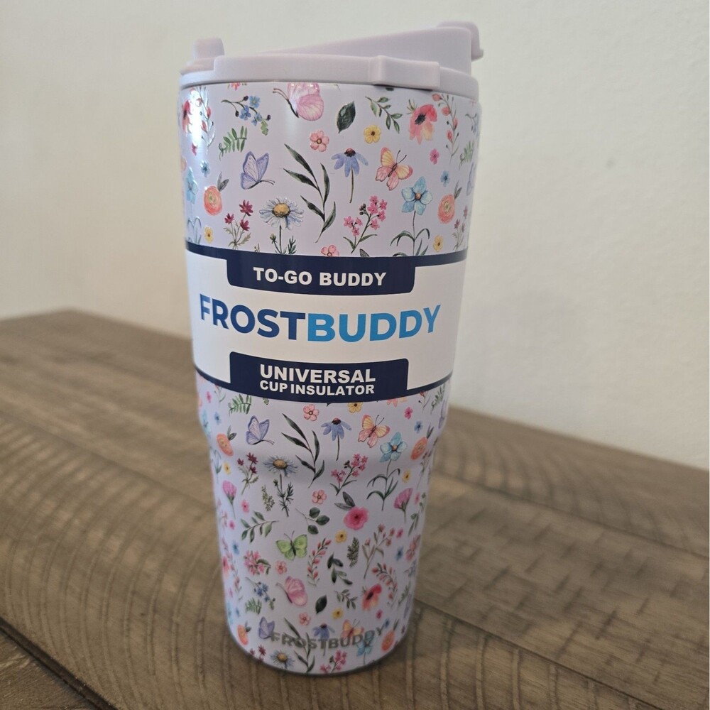 Frost Buddy WILDFLOWER To Go Buddy Universal Cup Insulator Tumbler OG Lid